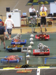 DNA Team 4009 and DNA Too Team 8009 going head to head in a qualification match. 