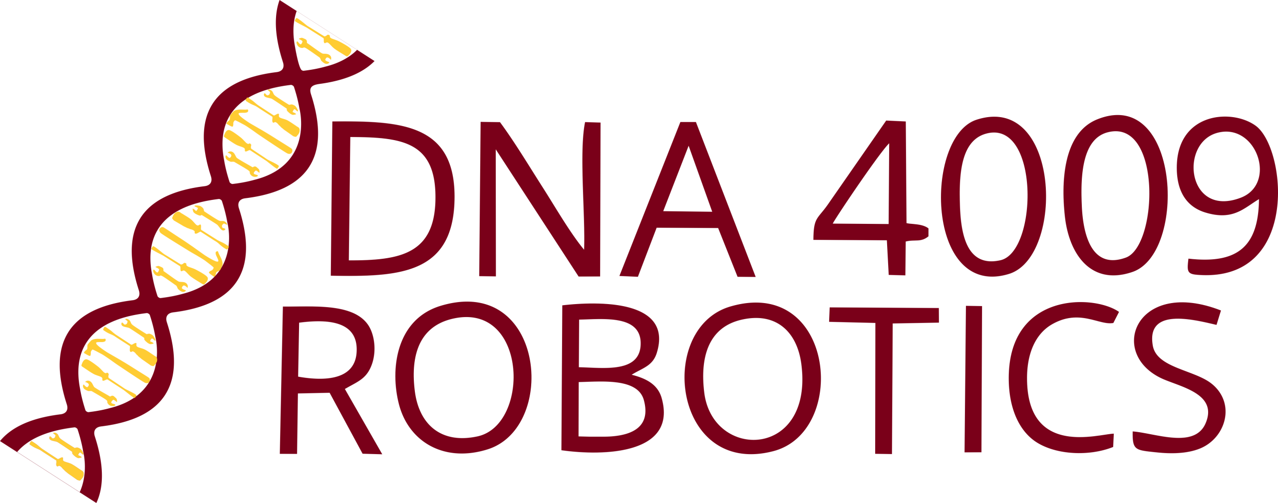 denfeld high school robotics logo with dna strand and tools text overlay states DMA 4009 robotics